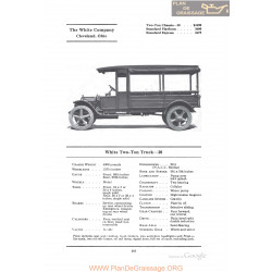 White Two Ton Truck 20 Fiche Info 1922