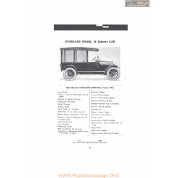 Willys Overland Model 75 Delivery Car Fiche Info 1916
