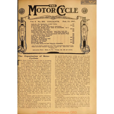 The Motor Cycle 1907 02 February 13 Vol05 N0203 The Organisation Of Motor Cyclists