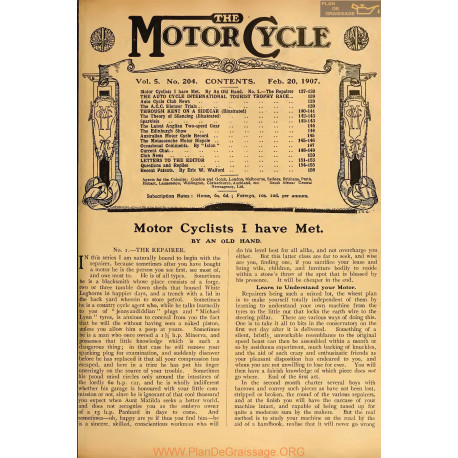 The Motor Cycle 1907 02 February 20 Vol05 N0204 Motor Cyclits I Have Met