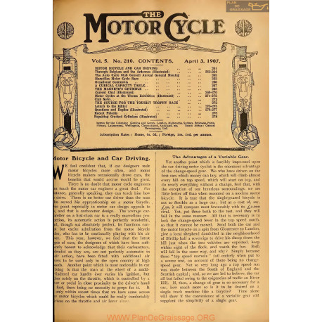 The Motor Cycle 1907 04 April 03 Vol05 N0210 Motor Bicycle And Car Driving