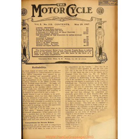 The Motor Cycle 1907 05 May 29 Vol05 N0218 Reliability