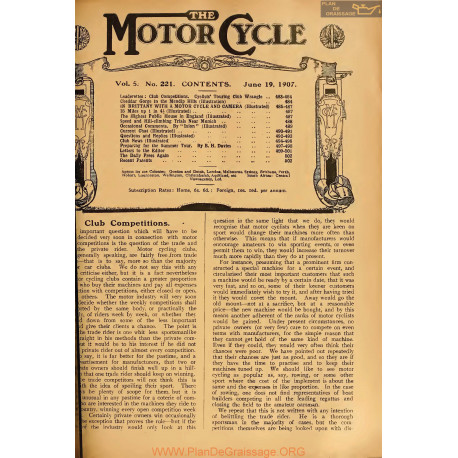 The Motor Cycle 1907 06 June 19 Vol05 N0221 Club Competitions