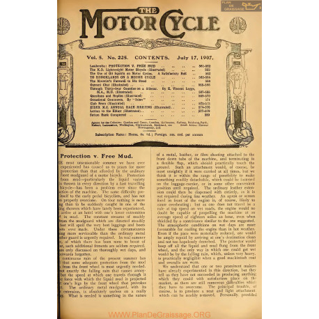 The Motor Cycle 1907 07 July 17 Vol05 N0225 Protection Free Mud