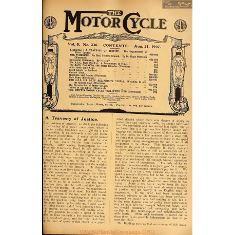 The Motor Cycle 1907 08 August 21 Vol05 N0230 A Trvesty Of Justice