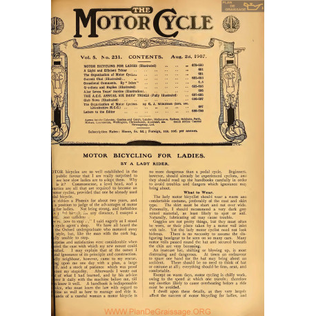 The Motor Cycle 1907 08 August 28 Vol05 N0231 Motor Bicycling For Ladies