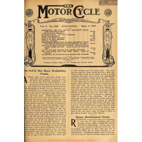 The Motor Cycle 1907 09 September 04 Vol05 N0232 The Acc Six Day Reliability Trials