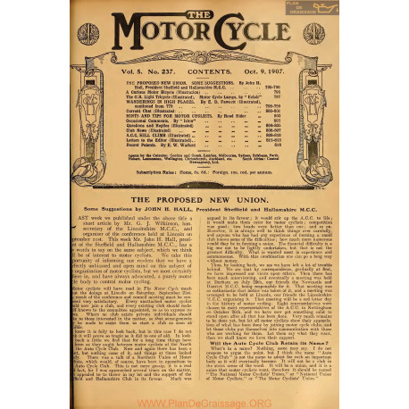 The Motor Cycle 1907 10 October 09 Vol05 N0237 The Proposed New Union