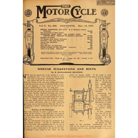 The Motor Cycle 1907 11 November 13 Vol05 N0242 Sidecar Suggestions And Hints