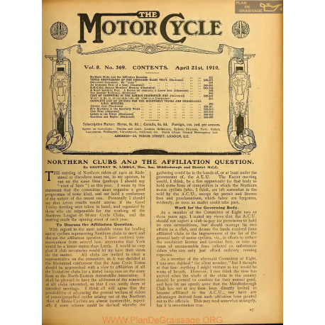 The Motor Cycle 1910 04 April 21 Vol08 N0369 Northern Clubs And The Affiliation Question