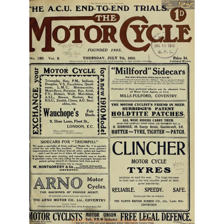 The Motor Cycle 1910 07 July 07 Vol08 N0380 The Yorshire Hill Climb Fiasco