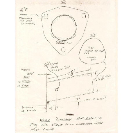Essex 1918 1923 4 Water Inlet Deflector Measured Drawing