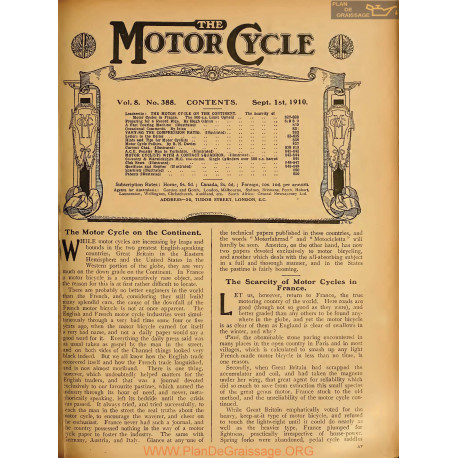 The Motor Cycle 1910 09 September 01 Vol08 N0388 The Motor Cycle On The Continent