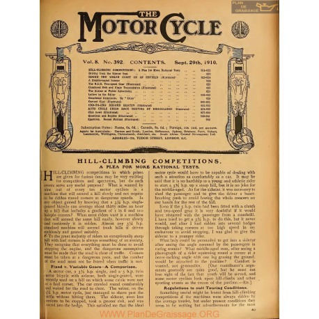The Motor Cycle 1910 09 September 29 Vol08 N0392 Hill Climbing Competitions