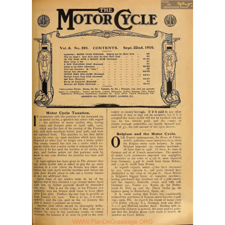 The Motor Cycle 1910 09 Septembre 22 Vol08 N0391 Motor Cycle Taxation