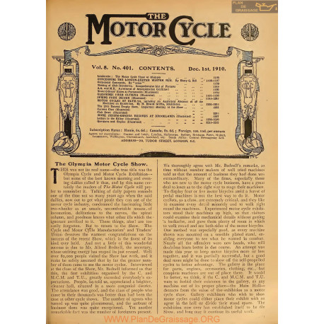 The Motor Cycle 1910 12 December 01 Vol08 N0401 The Olympia Motor Cycle Show
