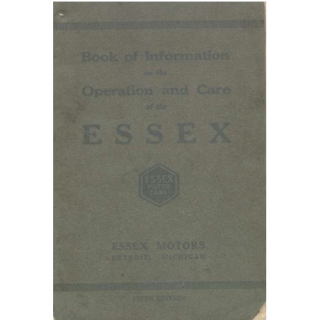 Essex 1919 Model A Instruction Book