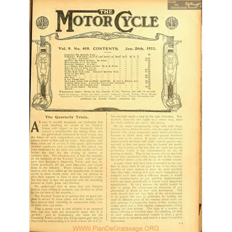 The Motor Cycle 1911 01 January 26 Vol09 N0409 The Quaterly Trials
