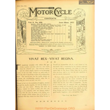 The Motor Cycle 1911 06 June 22 Vol09 N0430 Vivat Rex Vivat Regina