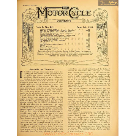 The Motor Cycle 1911 09 September 07 Vol09 N0441 Sociable Or Tendem