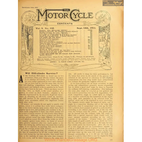 The Motor Cycle 1911 09 September 14 Vol09 N0442 Will Hill Climbs Survive