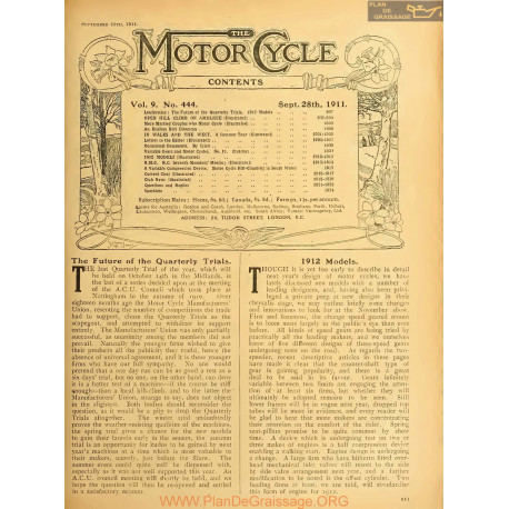 The Motor Cycle 1911 09 September 28 Vol09 N0444 The Future Of The Quarterly Trials