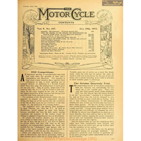 The Motor Cycle 1911 10 October 19 Vol09 N0447 1912 Competitions