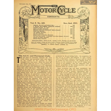 The Motor Cycle 1911 11 November 02 Vol09 N0449 The Acu And Provincial Clubs