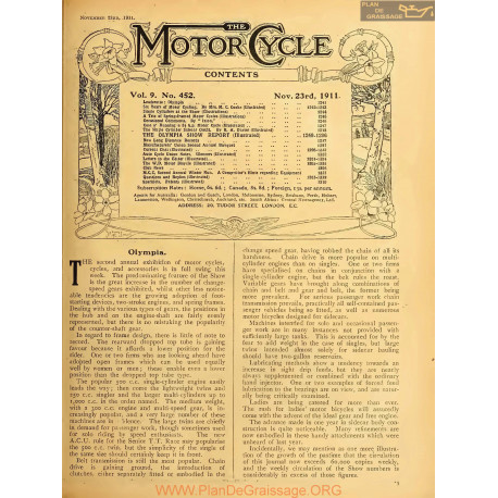 The Motor Cycle 1911 11 November 23 Vol09 N0452 Olympia