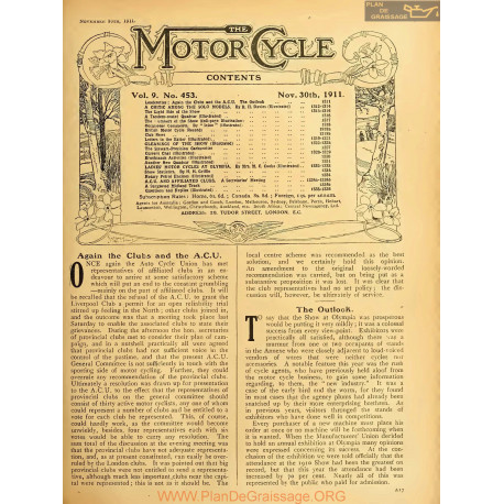 The Motor Cycle 1911 11 November 30 Vol09 N0453 Again The Clubs And The Acu
