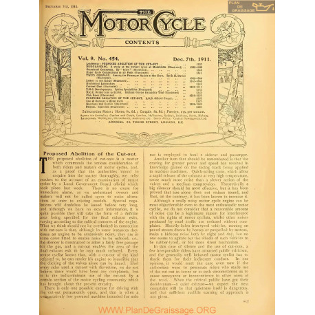 The Motor Cycle 1911 12 December 07 Vol09 N0454 Proposed Abolition Of The Cut Out