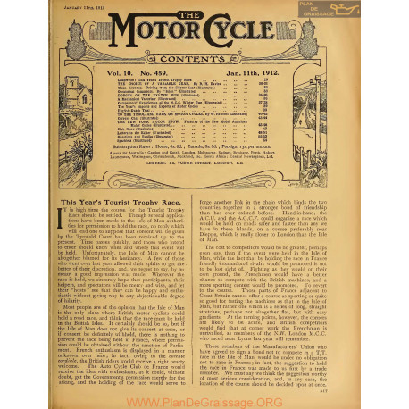 The Motor Cycle 1912 01 January 11 Vol10 N0459 This Year S Tourist Trophy Race