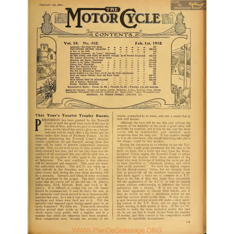 The Motor Cycle 1912 02 February 01 Vol10 N0462 This Year S Tourist Trophy Races
