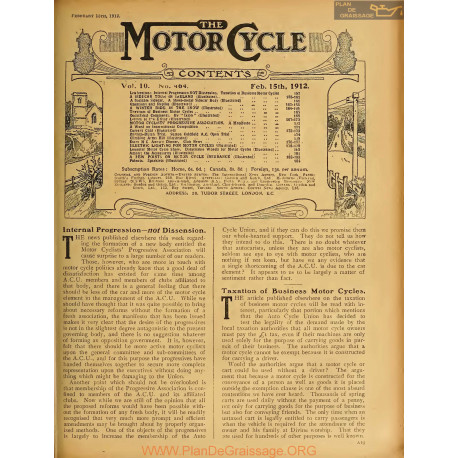 The Motor Cycle 1912 02 February 15 Vol10 N0464 Internal Progression Not Dissension