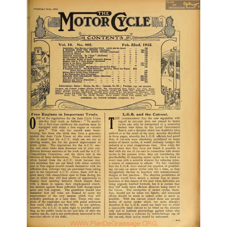The Motor Cycle 1912 02 February 22 Vol10 N0465 Free Engines In Impotant Trials