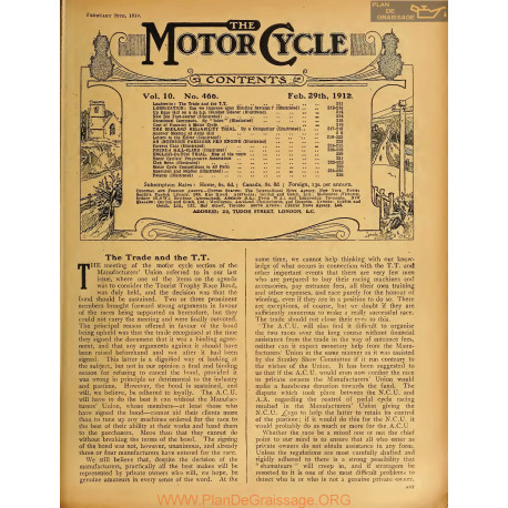The Motor Cycle 1912 02 February 29 Vol10 N0466 The Trade And The Tt