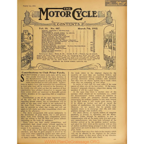 The Motor Cycle 1912 03 March 07 Vol10 N0467 Contributions To Club Prize Funds