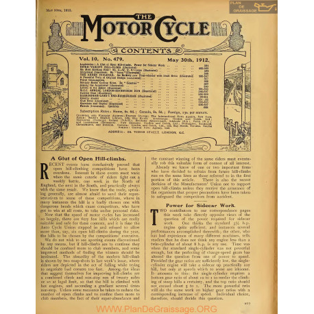 The Motor Cycle 1912 05 May 30 Vol10 N0479 A Glut Of Open Hill Climbs
