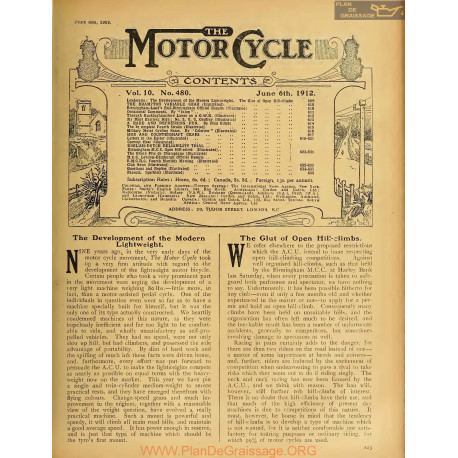 The Motor Cycle 1912 06 June 06 Vol10 N0480 The Development Of The Modern Lightweight