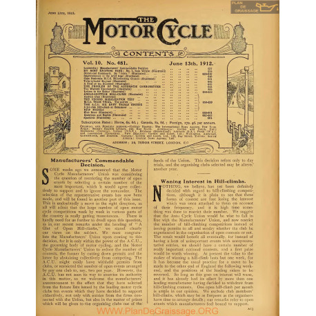 The Motor Cycle 1912 06 June 13 Vol10 N0481 Manufacturers Commendable Decision