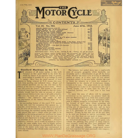 The Motor Cycle 1912 06 June 27 Vol10 N0483 Standard Machines In The Tt
