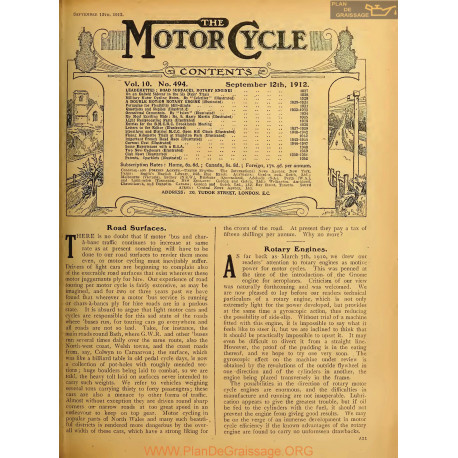 The Motor Cycle 1912 09 September 12 Vol10 N0494 Road Surfaces