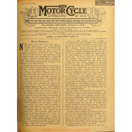 The Motor Cycle 1912 11 November 21 Vol10 N0504 Show Features