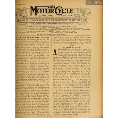 The Motor Cycle 1913 08 August 21 N0544 Motor Cyclists And National Defence