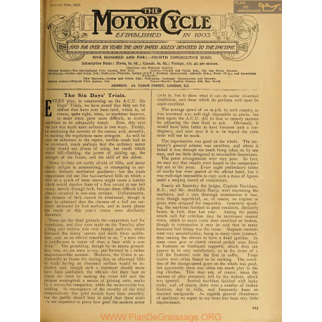 The Motor Cycle 1913 08 August 28 N0545 The Six Days Trials