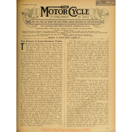 The Motor Cycle 1913 09 September 18 N0548 The Future Of Long Distance Trials