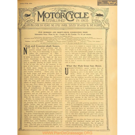 The Motor Cycle 1914 08 August 27 Vol13 N0596 Hub And Counter Shaft Gears