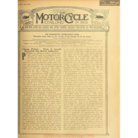 The Motor Cycle 1914 09 September 24 Vol13 N0600 Cheap Petrol How It Would Energie The Motor Industry