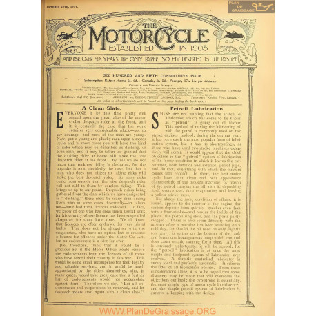 The Motor Cycle 1914 10 October 29 Vol13 N0605 A Clean Slate