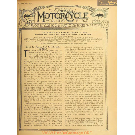 The Motor Cycle 1914 11 November 12 Vol13 N0607 Bred In Peace But Invaluable In War
